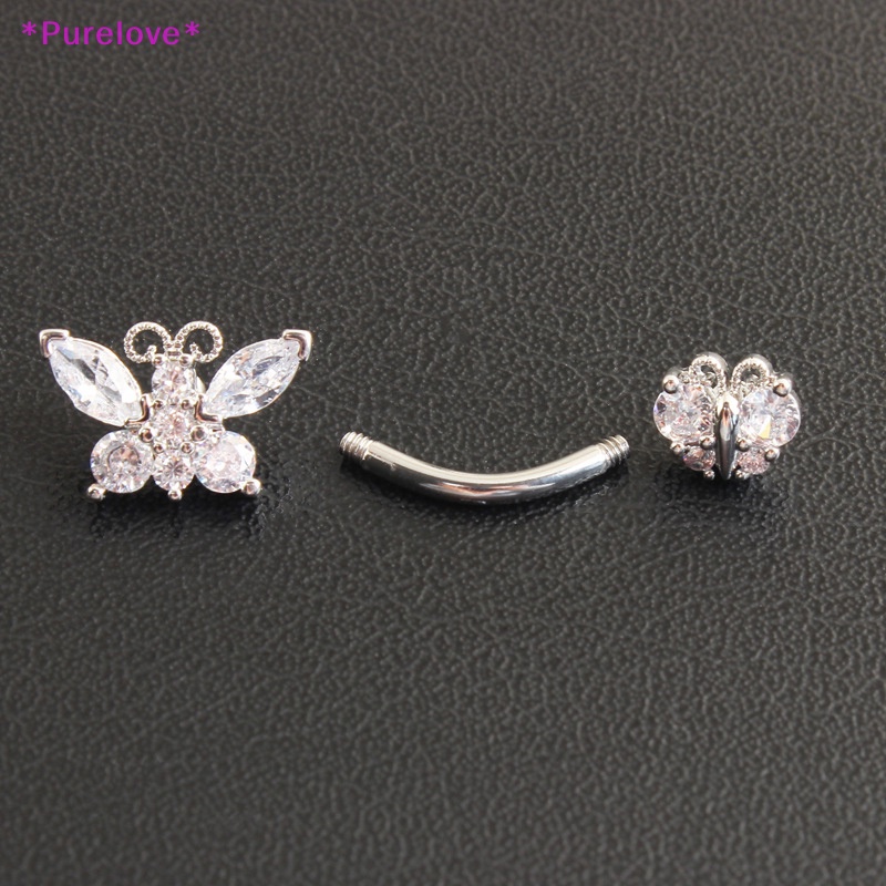 Khuyên Rốn Hình Bướm Đính Đá Zircon Quyến Rũ Cho Nữ Mới