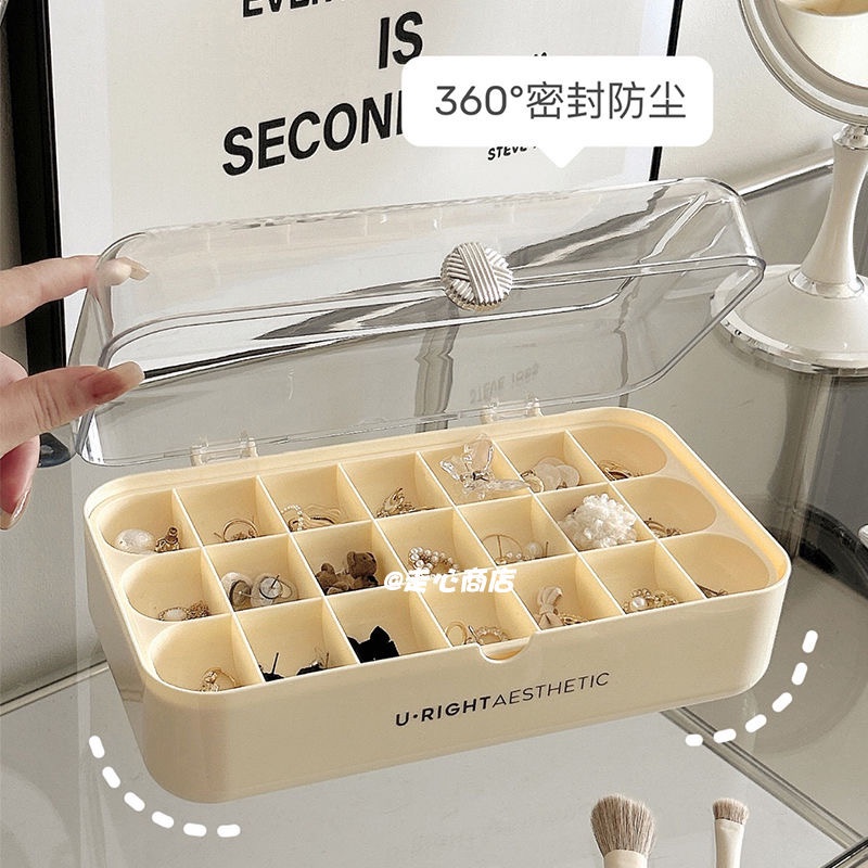 Hộp Đựng Trang Sức Trong Suốt Nhiều Tầng Tinh Tế Cao Cấp Chống Bụi Có Nắp Đậy