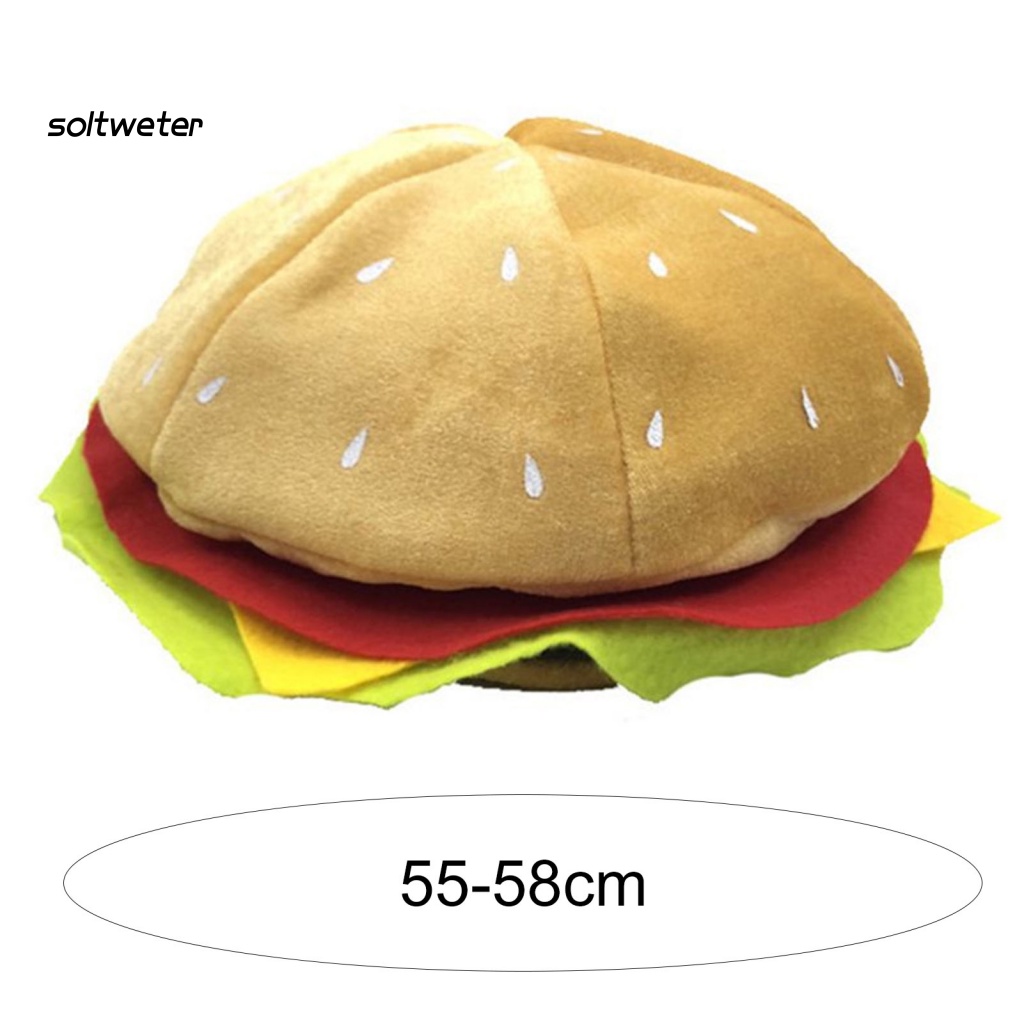Mũ Hamburger Mềm Mại Co Giãn Hóa Trang Vui Nhộn Cho Nam Và Nữ