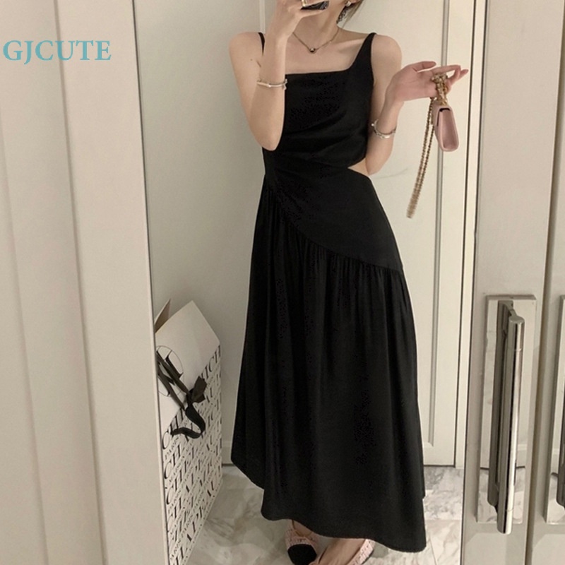 Đầm Hai Dây Dáng Dài Xếp Nếp Gợi Cảm Thời Trang Mùa Hè Cho Bạn Gái