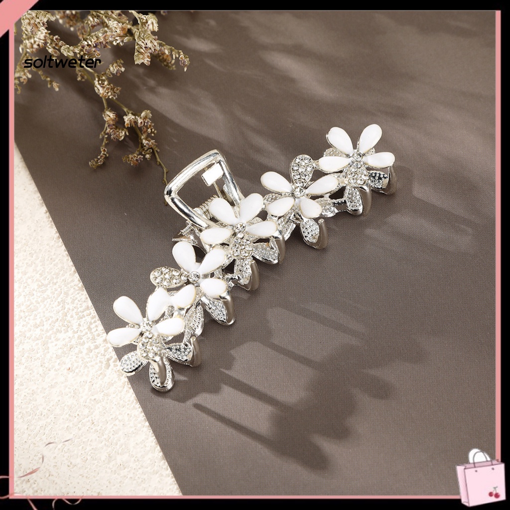 Kẹp Tóc Hình Hoa Đính Đá Lấp Lánh Thanh Lịch Cho Nữ