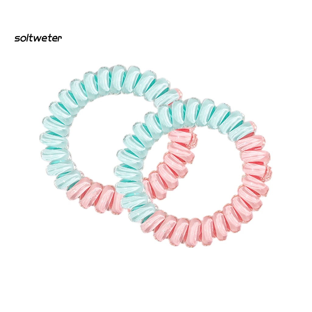 1 Cặp Dây Buộc Tóc Co Giãn Tốt Màu Sắc Ngọt Ngào Xinh Xắn