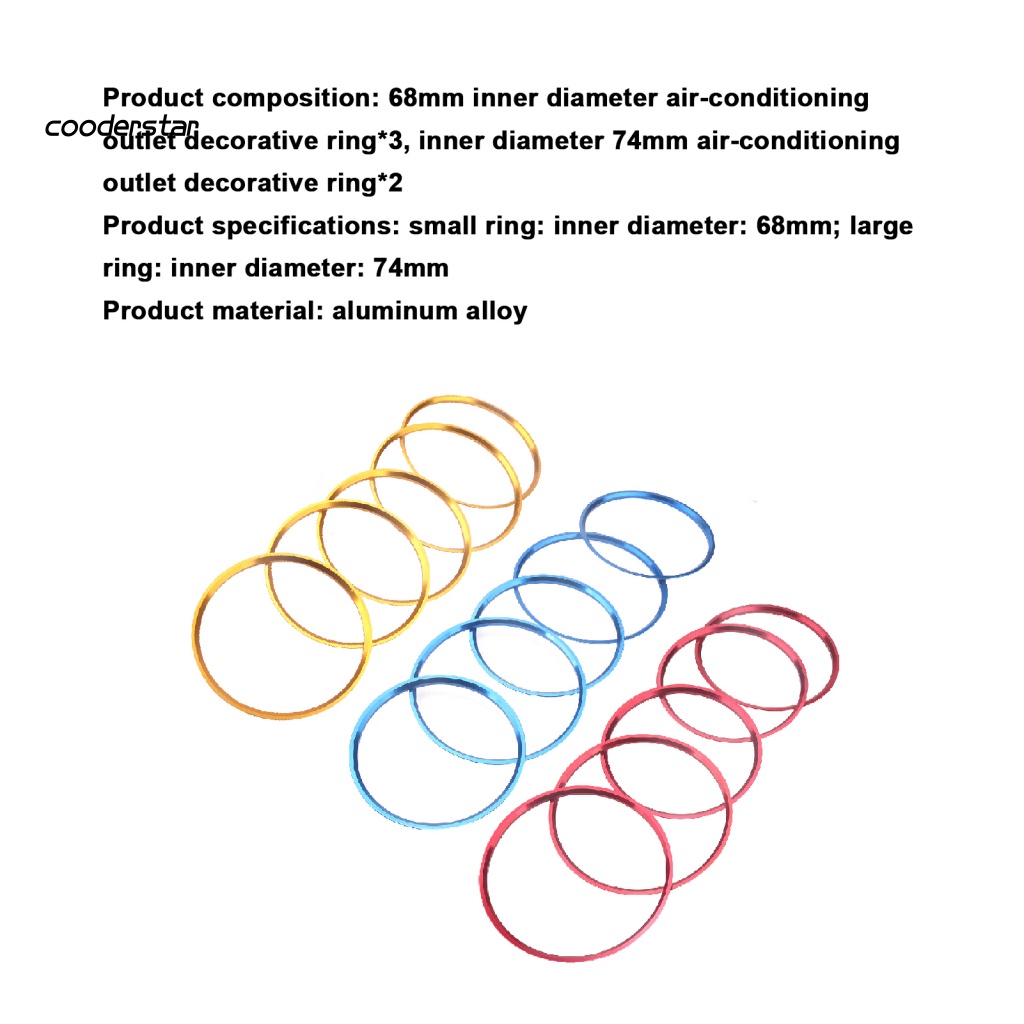 Set 5 Ốp Vòng Nhẫn Gắn Lỗ Thông Gió Máy Điều Hòa Cho A / B Class CLA GLA180 200 220 250 260