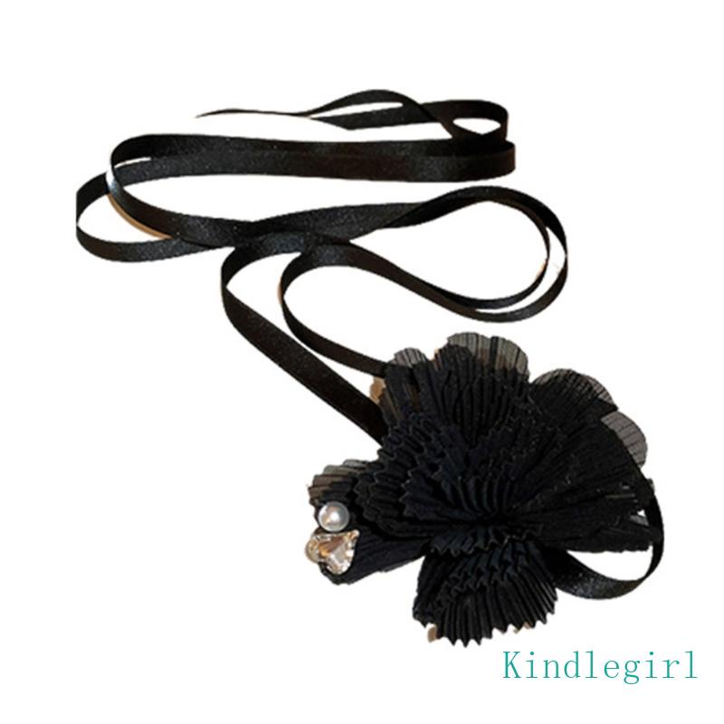 Vòng Cổ Choker Mặt Hoa Đính Đá Pha Lê Thanh Lịch Cho Nữ