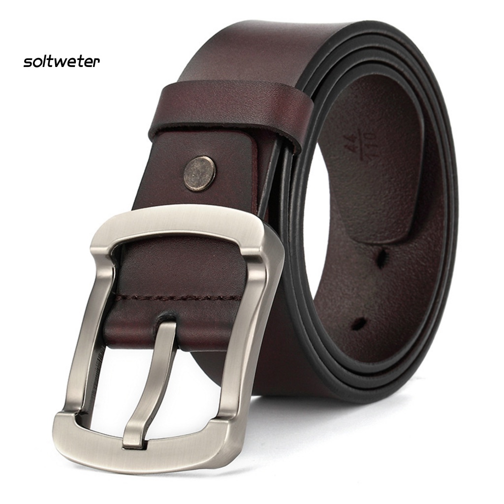 Thắt Lưng Giả Da Màu Trơn Dày Dặn Chống Vỡ Phong Cách Vintage Thời Trang Cho Nam