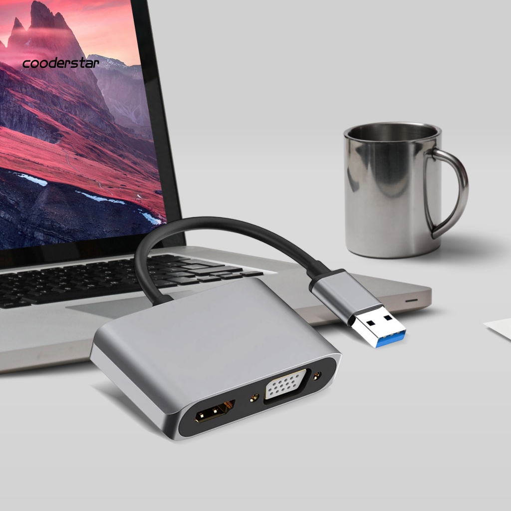 Bộ Chuyển Đổi Video Kỹ Thuật Số Độ Phân Giải Cao USB30 Sang HDMI VGA 1080P Cho Máy Chiếu