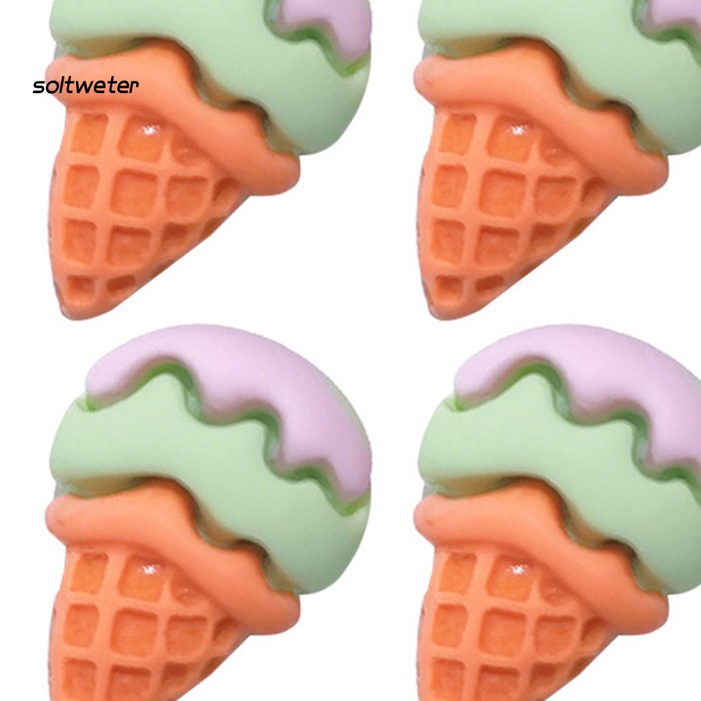 Bộ 20 Phụ Kiện Trang Trí Móng Tay / Điện Thoại Hình Cây Kem 3D Nhiều Màu DIY