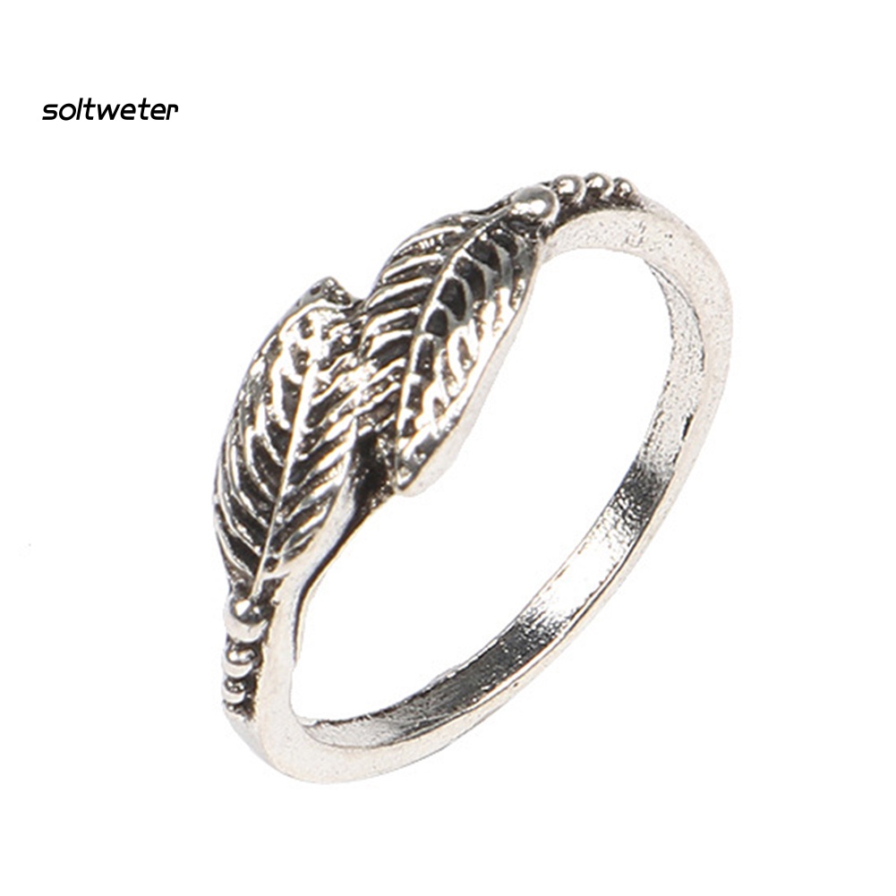 Bộ 10 Nhẫn Đeo Đốt Ngón Tay Khắc Hoa Hồng Đính Đá Ngọc Lam Giả Phong Cách Retro