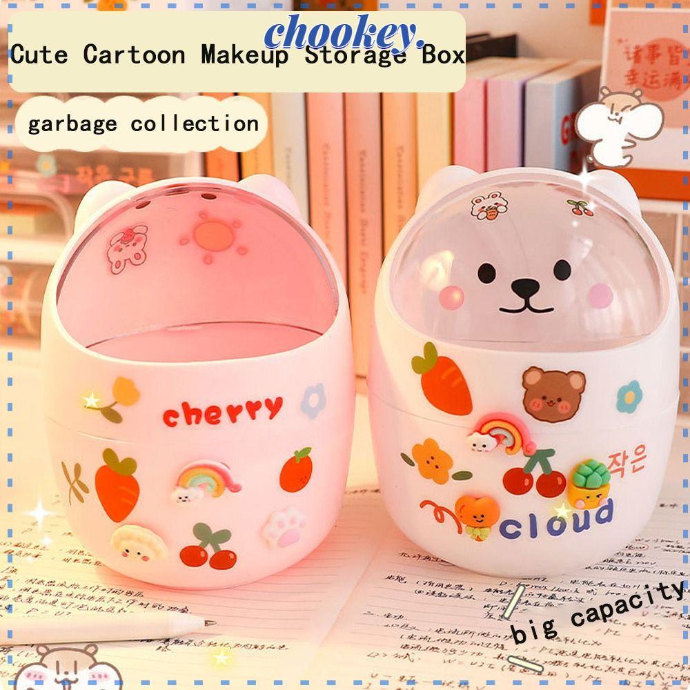 CHOOKEY Hộp Đựng Rác Để Bàn Họa Tiết Hoạt Hình Dễ Thương Cho Học Sinh