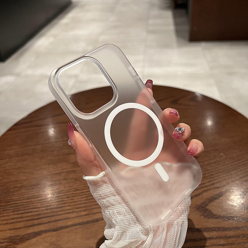 Matte thích hợp cho iphone 15 14 pro max siêu mỏng mờ hút từ tính 15 vỏ điện thoại 13 pro ice mist advanced 12 pc trong suốt vỏ cứng megsafe