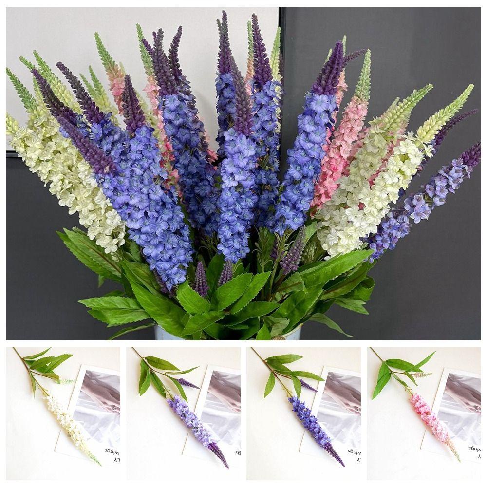 GLENES Cành Hoa Oải Hương Nhân Tạo Bằng Lụa Tinh Tế Trang Trí Nhà Cửa