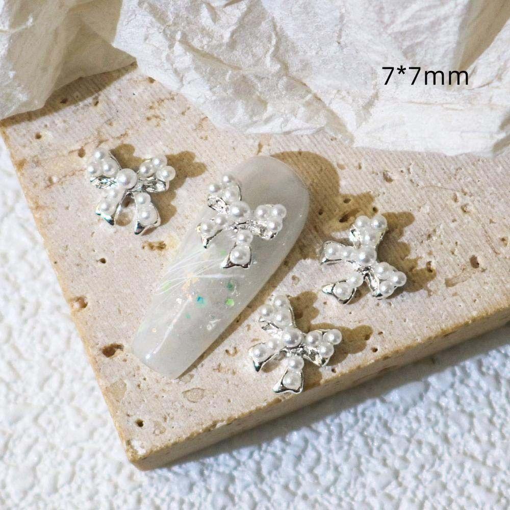 MIQUEL Set 10 Phụ Kiện Trang Trí Móng Tay Nghệ Thuật Hình Nơ / Gấu / Lá Ngọt Ngào Cho Nữ