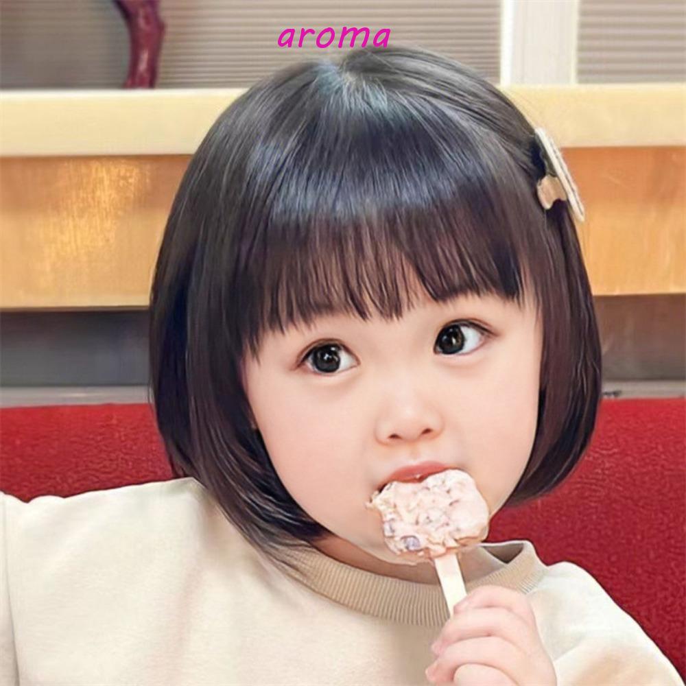 AROMA Tóc Giả Ngắn Bằng Sợi Tổng Hợp Mềm Mại Thời Trang Cho Nữ