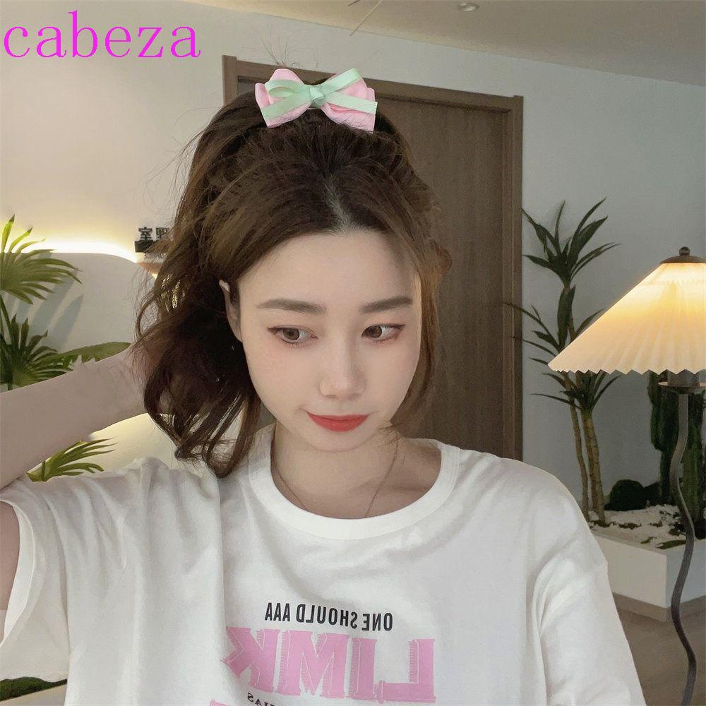 Kẹp Tóc Nơ Ruy Băng Hai Lớp Bằng Vải Phong Cách Hàn Quốc Ngọt Ngào Dùng Hàng Ngày