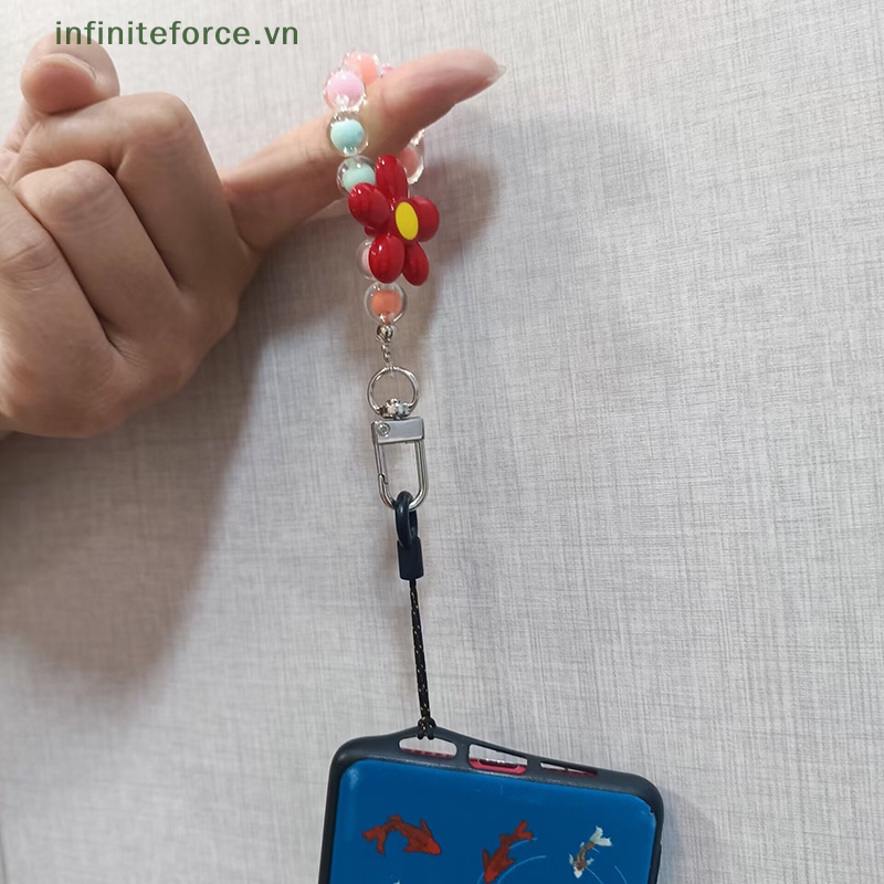 [INVN] Vòng Tay Chuỗi Hạt Trang Trí Điện Thoại Chống Rơi Hình Hoa Hướng Dương Dễ Thương Thời Trang [VN]
