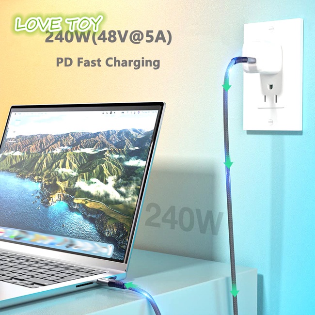 Dây Cáp Sạc Nhanh Hai Đầu Usb 4.0 Tương Thích Với Thunderbolt 4 Type C 8k 40gbps Pd 240w