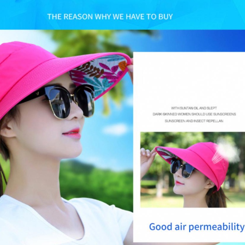 Mũ Lưỡi Trai Hở Chóp Thoáng Khí Chống Tia UV Đính Ngọc Trai Giả Thời Trang Phong Cách Hàn Quốc Cho Nữ