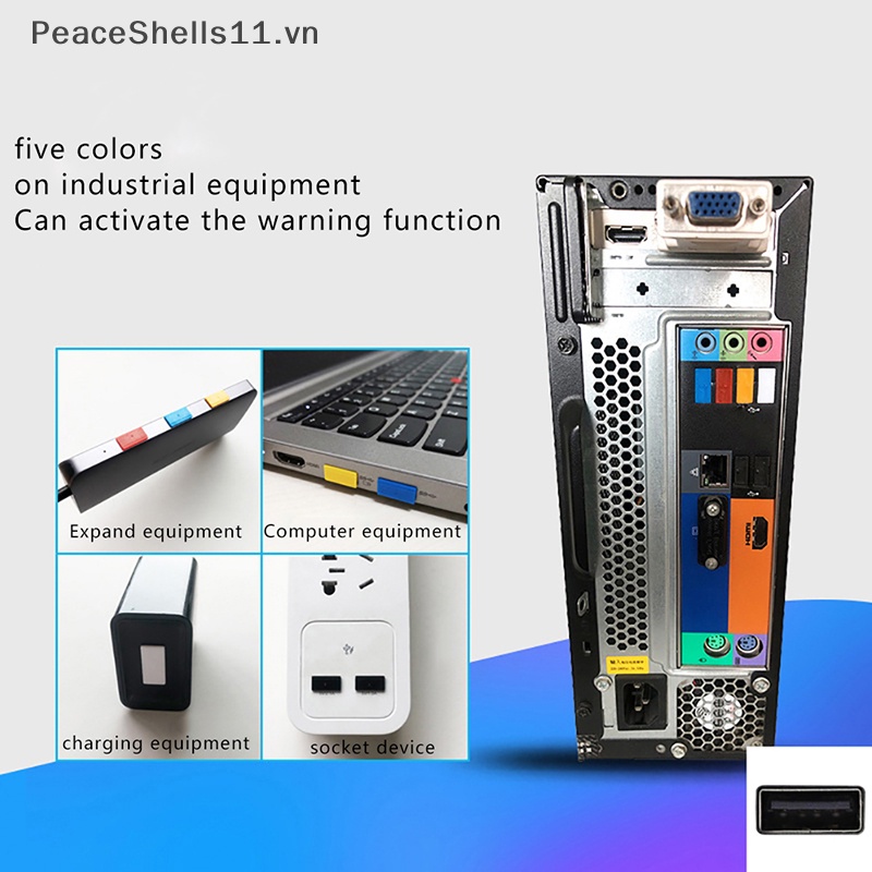 Bộ 5 Nút Bịt Cổng USB HDMI-RJ45 Bằng Silicone Nhiều Màu Chống Bụi &amp; Nước