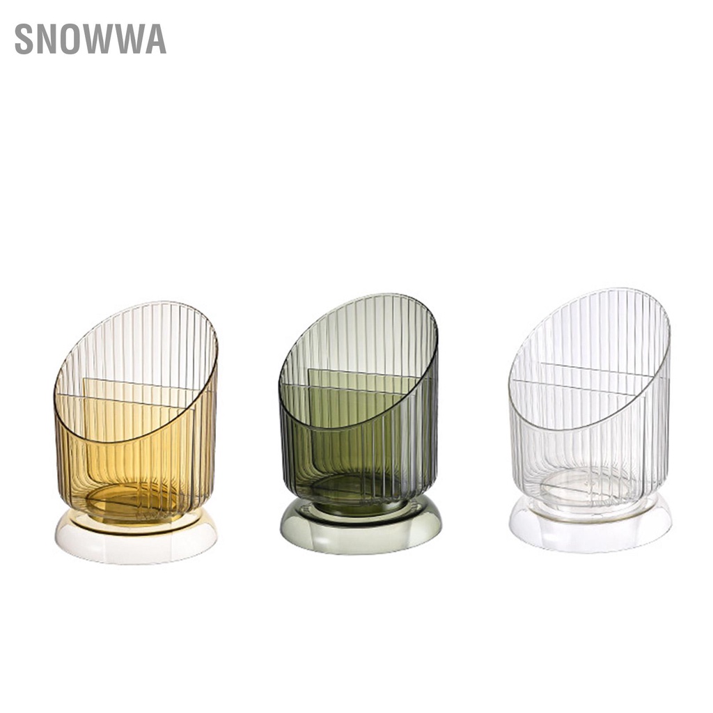 Snowwa Giá đỡ cọ trang điểm Người tổ chức bằng nhựa tròn trong suốt Cọ lưu trữ cốc cho bút chì