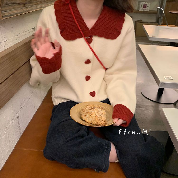 Áo Khoác Cardigan Dệt Kim Dáng Ngắn Màu Đỏ Thời Trang Cho Bé