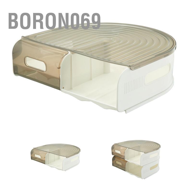 Boron069 Hộp trứng cuộn tự động lưu trữ quả mơ hình chữ U bằng nhựa trong suốt cho nhà bếp