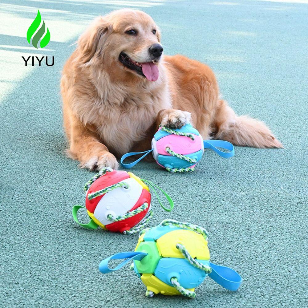 YIYU Bóng Đá Đồ Chơi Bằng Nhựa Chống Mòn Có Thể Gấp Gọn Dành Cho Thú Cưng