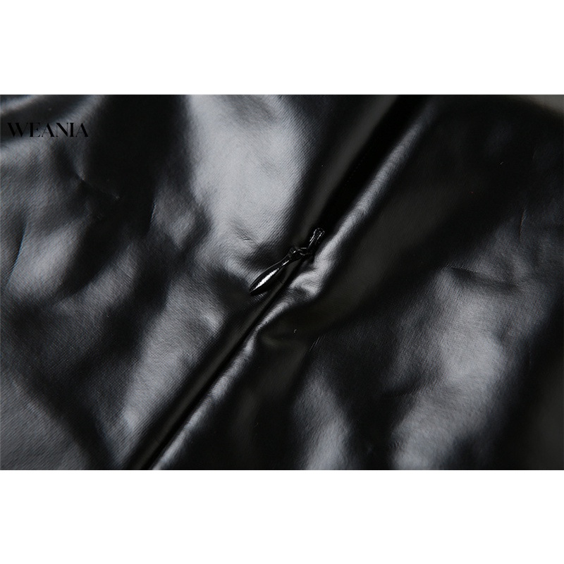 Áo liền quần Da PU Không Tay Dáng Ôm Nâng Hông Thời Trang Cho Bạn Gái