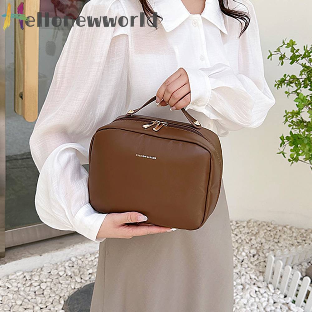 Túi Đựng Mỹ Phẩm Da PU Hai Lớp Tiện Dụng Cho Gia Đình / Văn Phòng