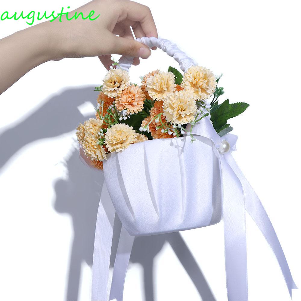 AUGUSTINE 1 Giỏ Đựng Hoa Cưới / Quà Cưới Bằng Ren Phong Cách Phương Tây