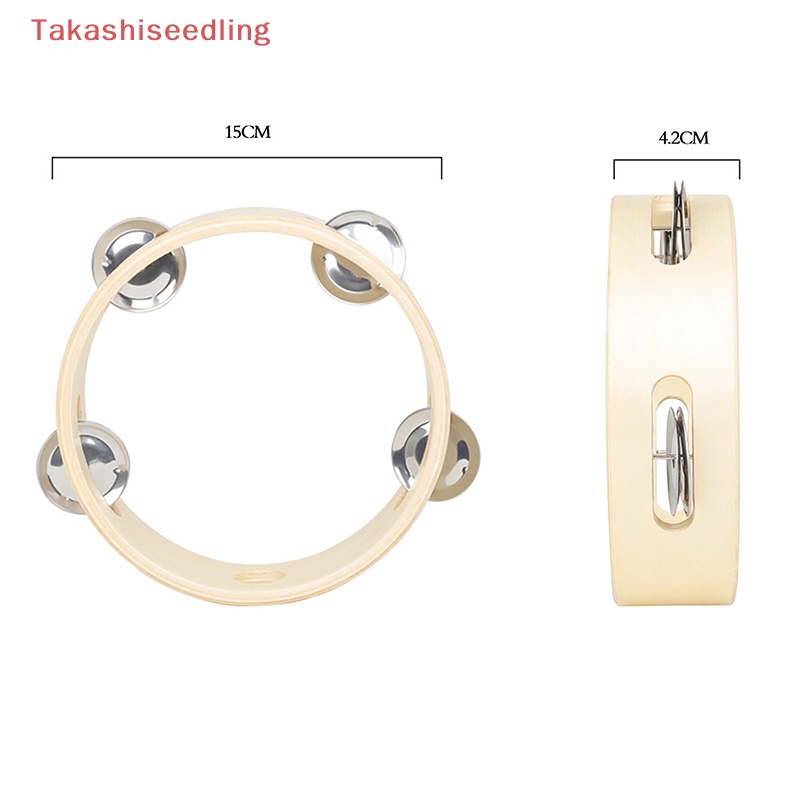 Trống Lục Lạc Cầm Tay 6 Inch Bằng Kim Loại Đồ Chơi Âm Nhạc Cho Bé