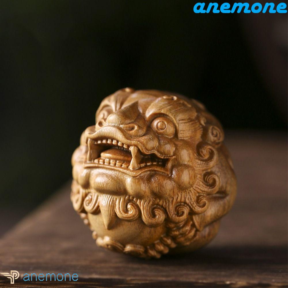 ANEMONE Bóng Bowling Đầu Sư Tử Bằng Gỗ Đàn Hương Dùng Trang Trí