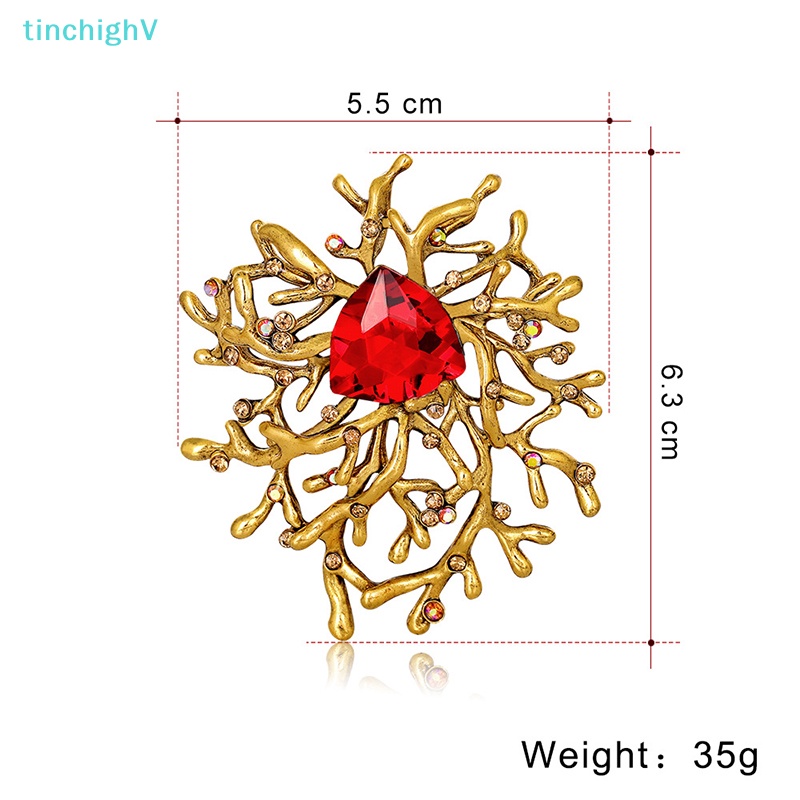 Ghim Cài Áo Bằng Hợp Kim Đính Pha Lê Hình Hoa Phong Cách Vintage Thời Trang Cho Nữ