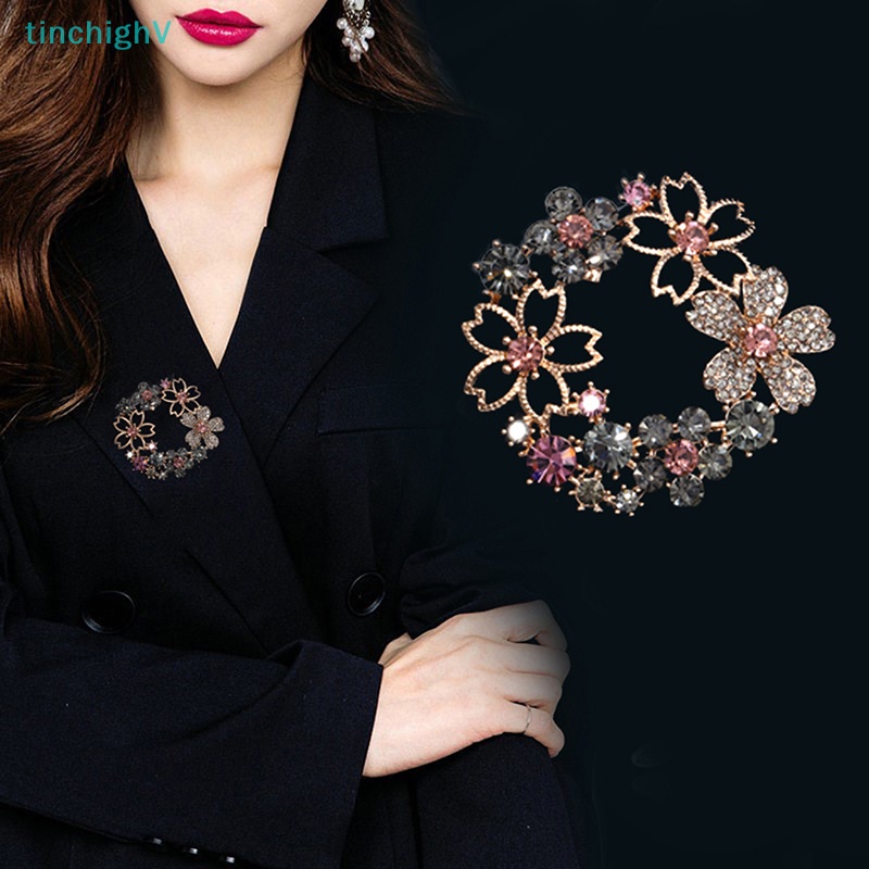 Ghim Cài Áo Hình Hoa Đính Đá Pha Lê Thanh Lịch Cho Nữ