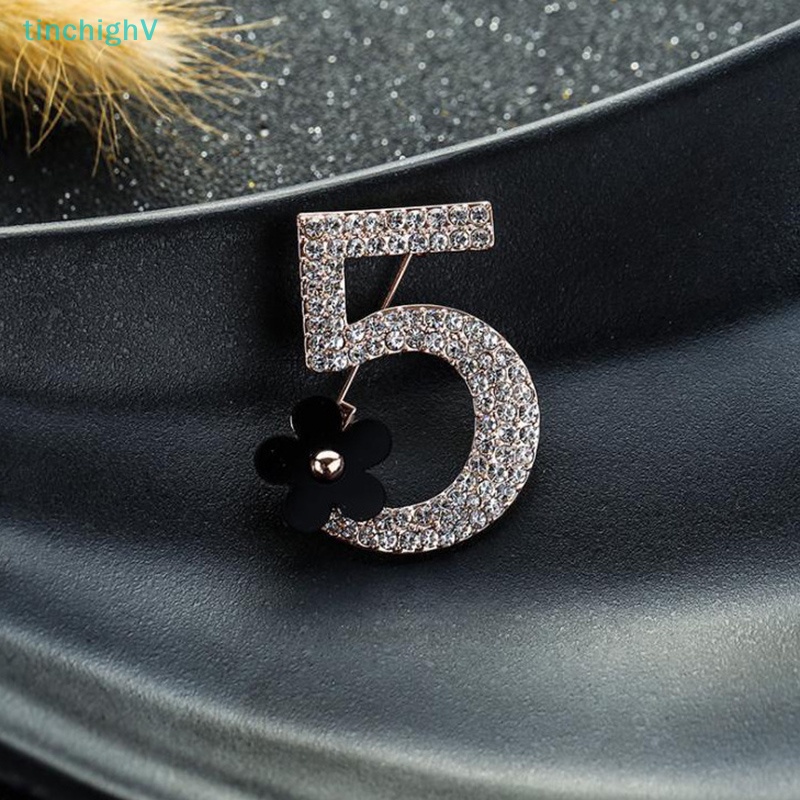 Ghim Cài Áo Hình Số 5 Đính Đá Pha Lê Toàn Diện