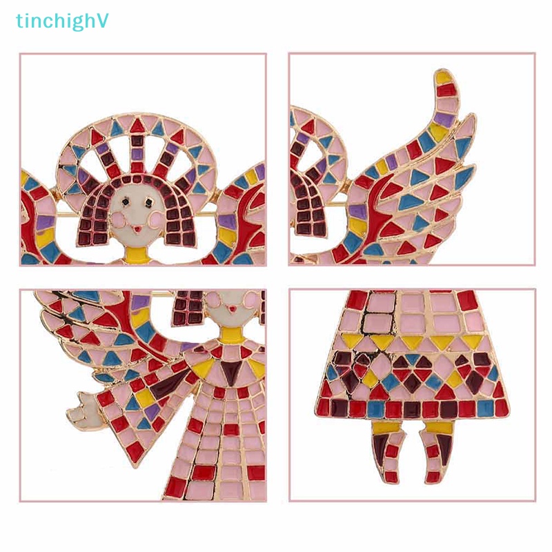 [TinchighV] Trâm Cài Áo Hình Thiên Thần Tráng Men Thủ Công Đáng Yêu Kết Cấu Hình Cánh Thiên Thần Thích Hợp Làm Quà Tặng Văn Phòng [Mới]