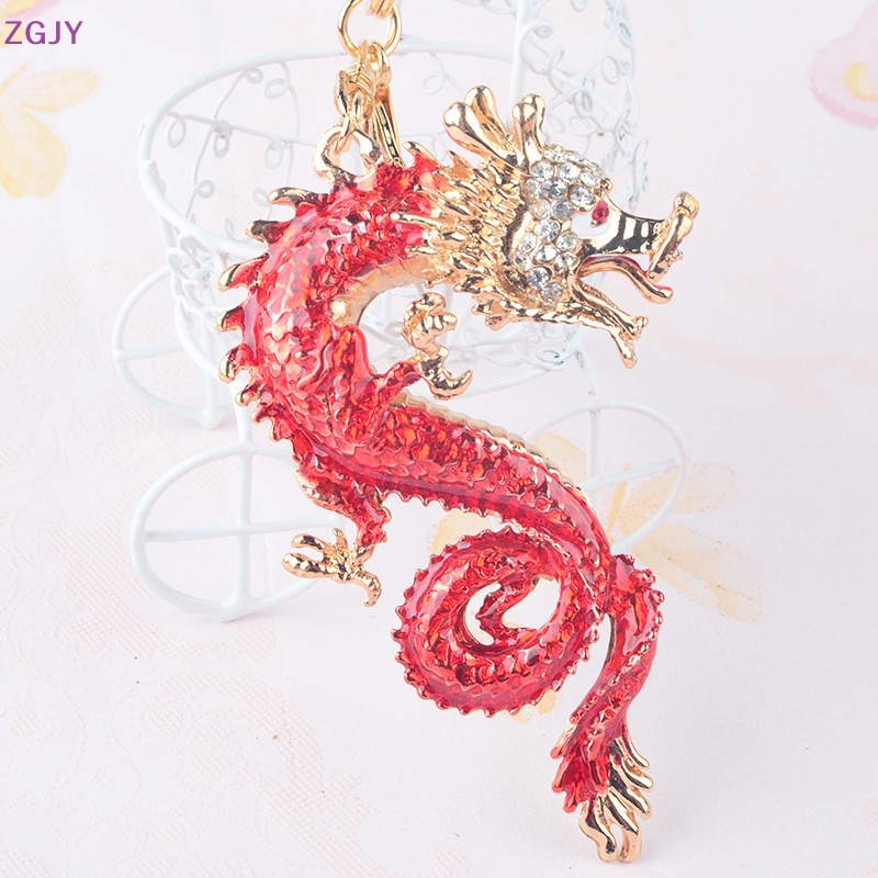 Móc Khóa Hình Rồng Đính Đá Phong Cách Trung Hoa Mới