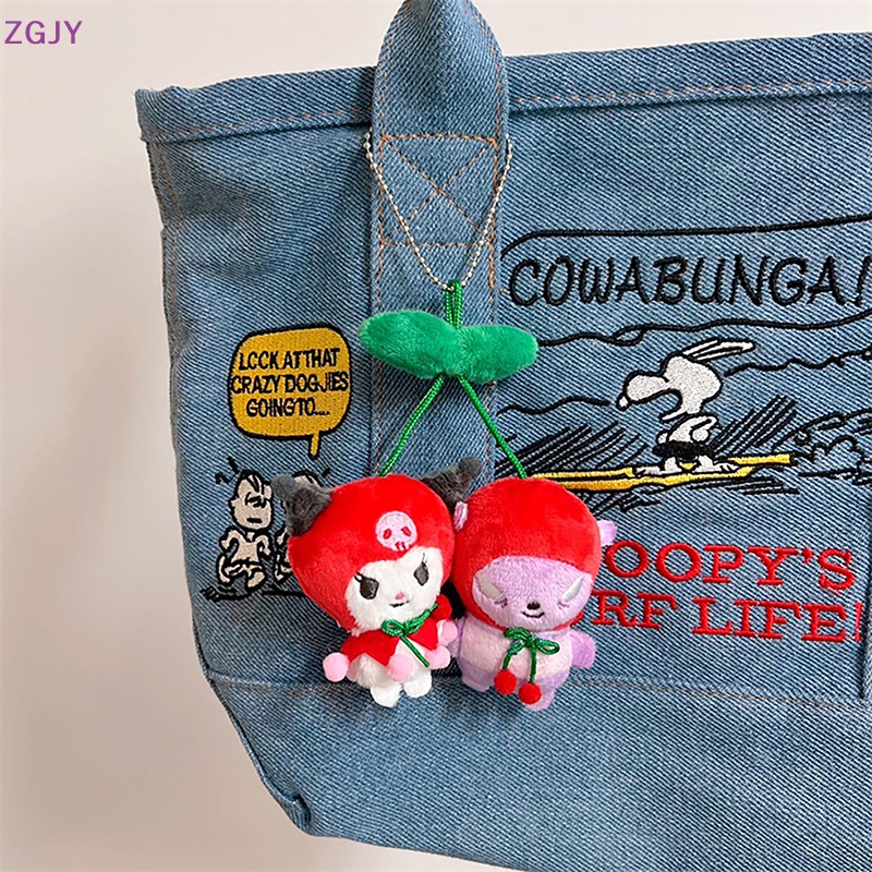 SANRIO Thú Nhồi Bông Mềm Mại Hình Quả Cherry / Hello Kitty Trang Trí Ba Lô Đi Học Mới