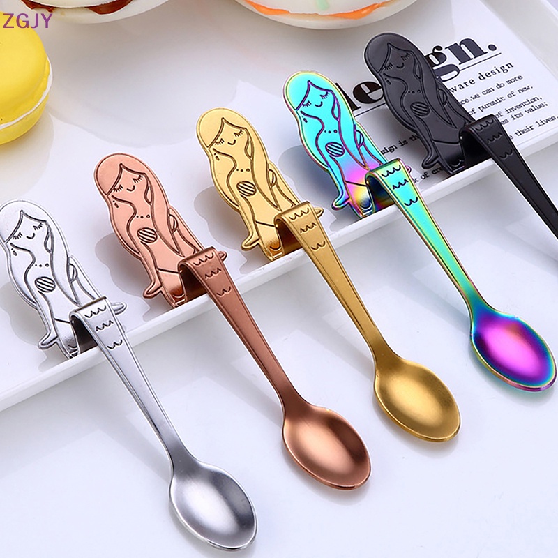 1 Muỗng Cà Phê Bằng Thép Không Gỉ 304 Hình Đuôi Cá Độc Đáo Mới