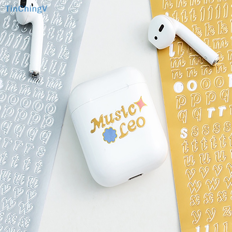 [TinChingV] Hình Dán Chữ Cái Tiếng Anh Màu Vàng / Bạc Chống Thấm Nước Trang Trí Album Ảnh [Mới]