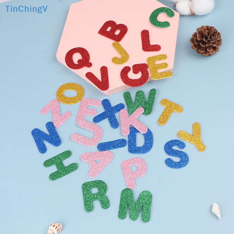 [TinChingV] Túi 28 Miếng Dán Xốp Hình Chữ Cái Lấp Lánh Trang Trí Sổ Tay Thủ Công Cho Bé [Mới]