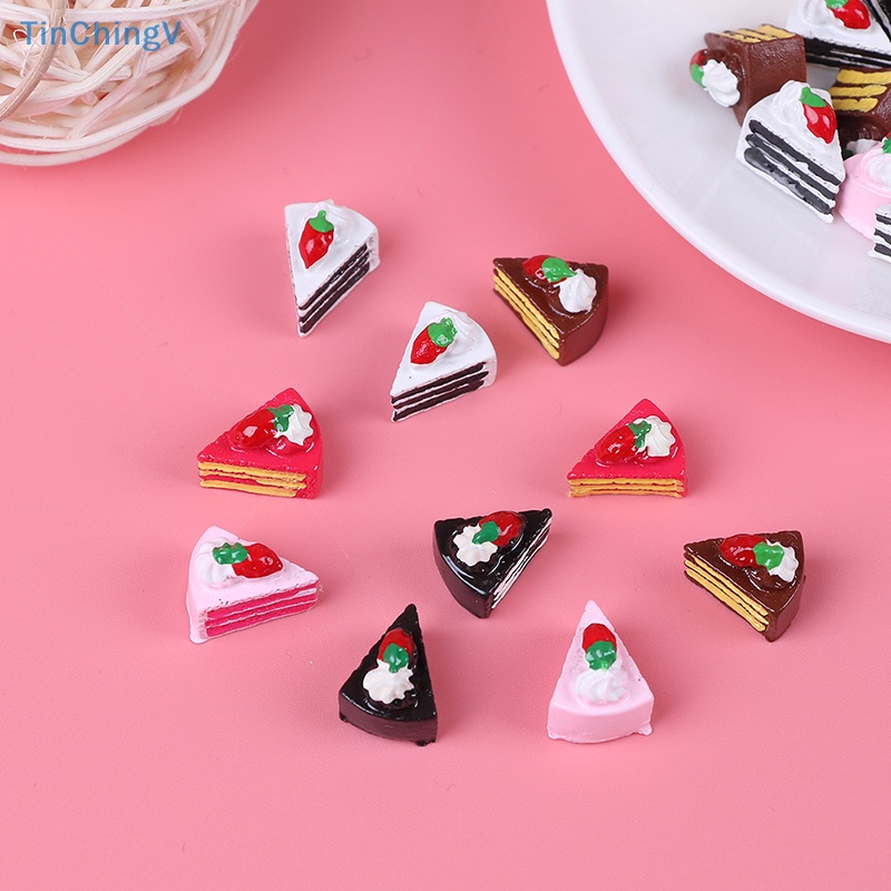 [TinChingV] Set 10 Bánh Kem Đồ Chơi Mini Bằng Nhựa resin Cho Nhà Búp Bê