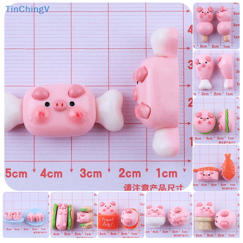 Phụ Kiện Trang Trí Điện Thoại Hình Chú Heo Hồng 3D Bằng Nhựa Resin Dễ Thương DIY