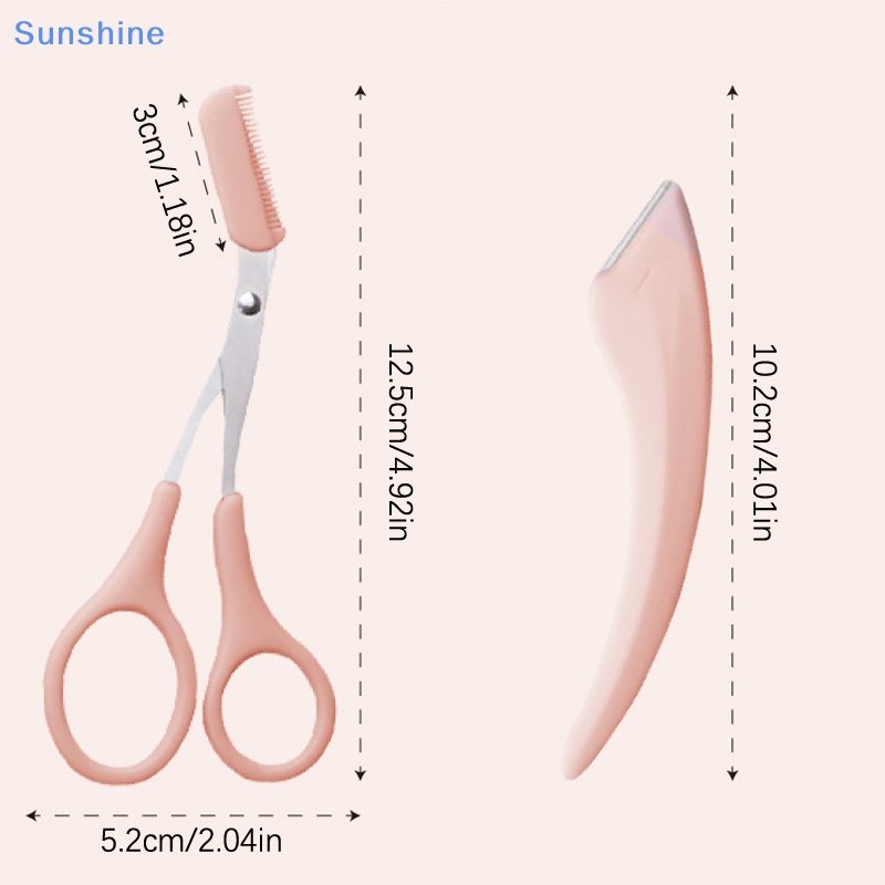 Set 1 / 2 / 3 Kéo Cạo Lông Mày Kèm Lược Chuốt Tiện Dụng