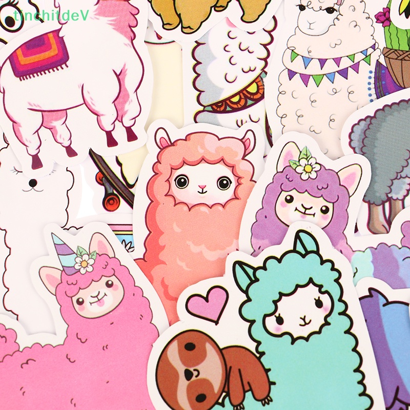[TinchitdeV] Bộ 50 Miếng Dán Hình Lạc Đà Alpaca Hoạt Hình Đáng Yêu Cho Trẻ Em [Mới]
