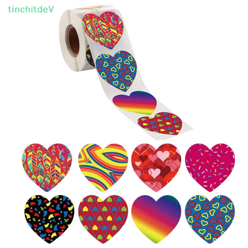 Cuộn 500 Nhãn Dán Hình Trái Tim Trang Trí Sổ Tay