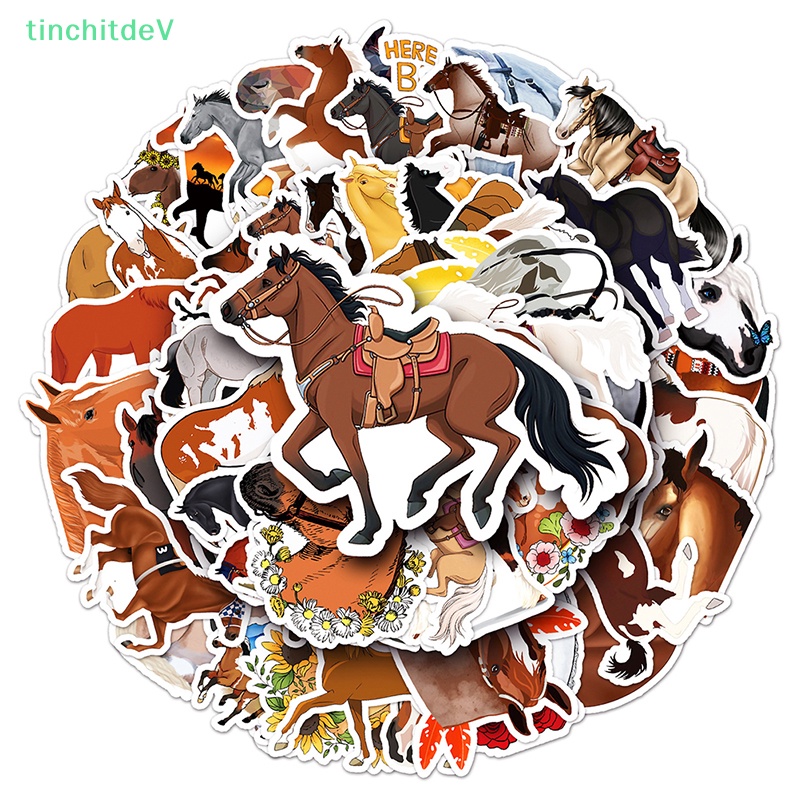 [TinchitdeV] 50 Miếng Dán Hình Ngựa Hoạt Hình Trang Trí Laptop Đồ Chơi Trẻ Em [Mới]