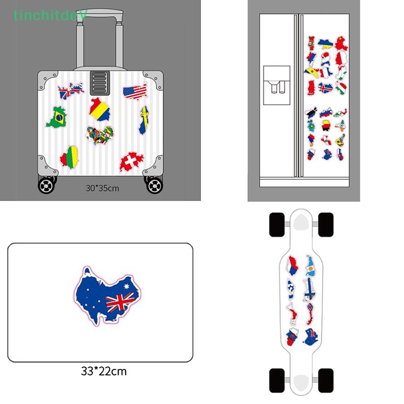[TinchitdeV] Bộ 50 Miếng Dán Hình Lá Cờ Các Nước Đá Banh Cho Fan Bóng Đá [Mới]