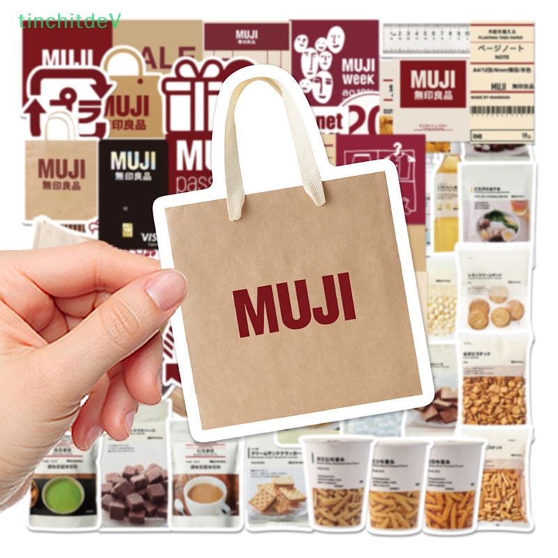 Set 58 Nhãn Dán Hành Lý Hình Gấu MUJIs Phong Cách Nhật Bản