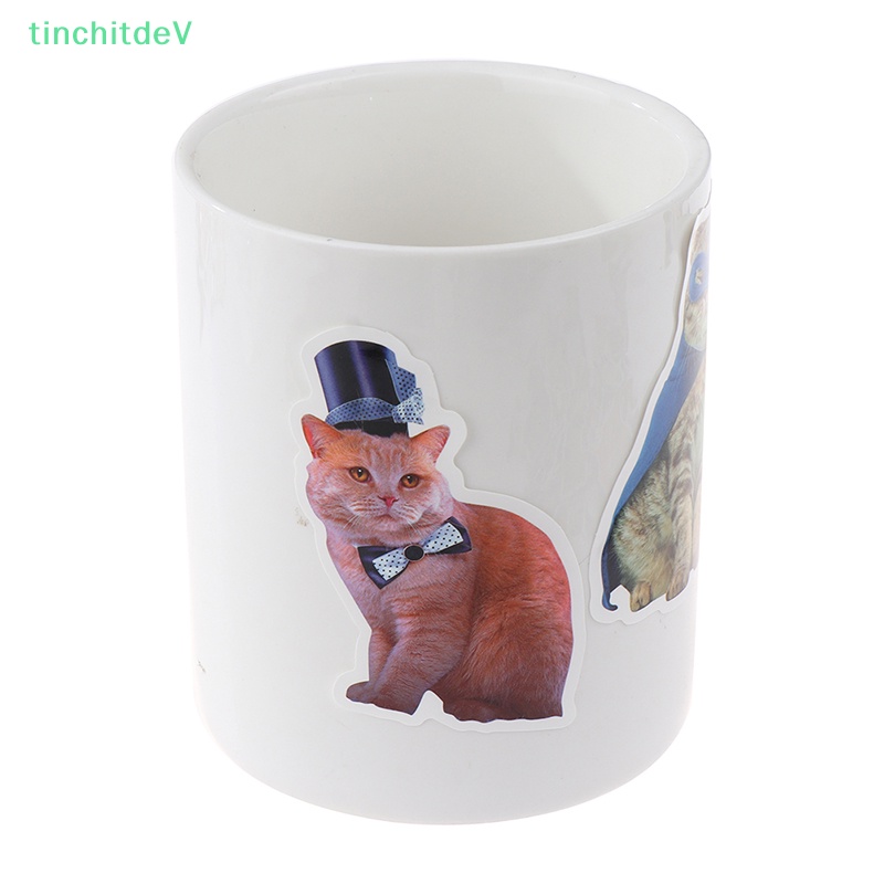 Bộ 50 Miếng Dán Hình Mèo Hoạt Hình DIY Trang Trí Sổ Tay / Hành Lý / Xe Hơi