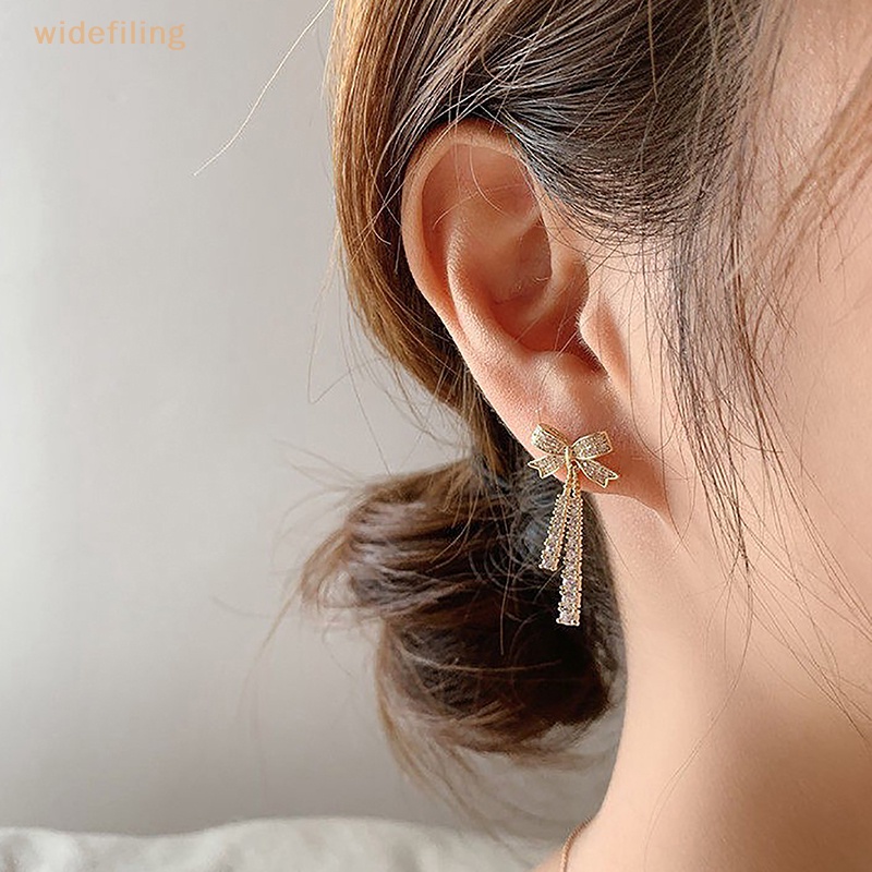 1 Cặp Bông Tai Tua Rua Đính Đá Zircon Thời Trang Dành Cho Nữ